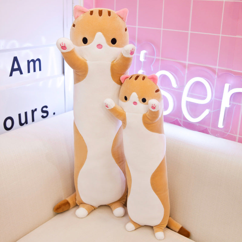 Cross-border cat long strip cat doll cute pillow lazy sleeping cushion doll doll plush toy