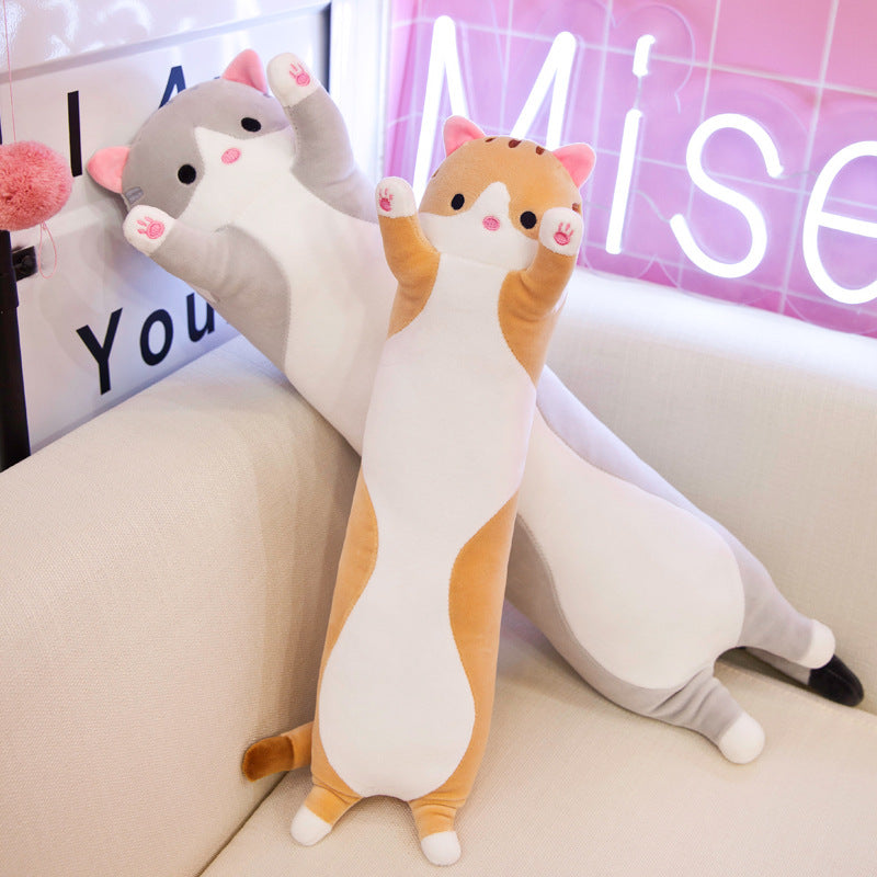 Cross-border cat long strip cat doll cute pillow lazy sleeping cushion doll doll plush toy