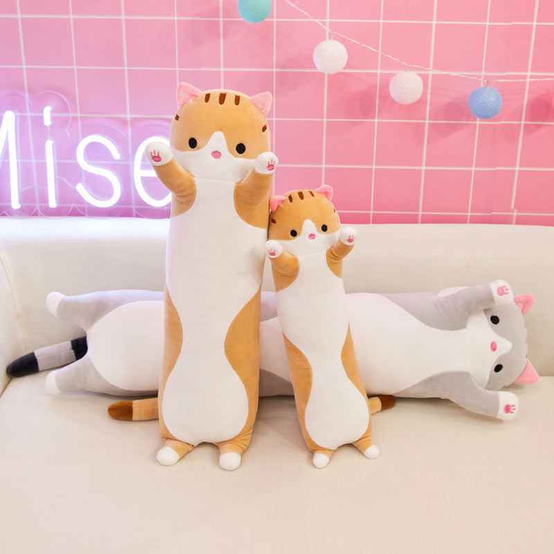 Cross-border cat long strip cat doll cute pillow lazy sleeping cushion doll doll plush toy